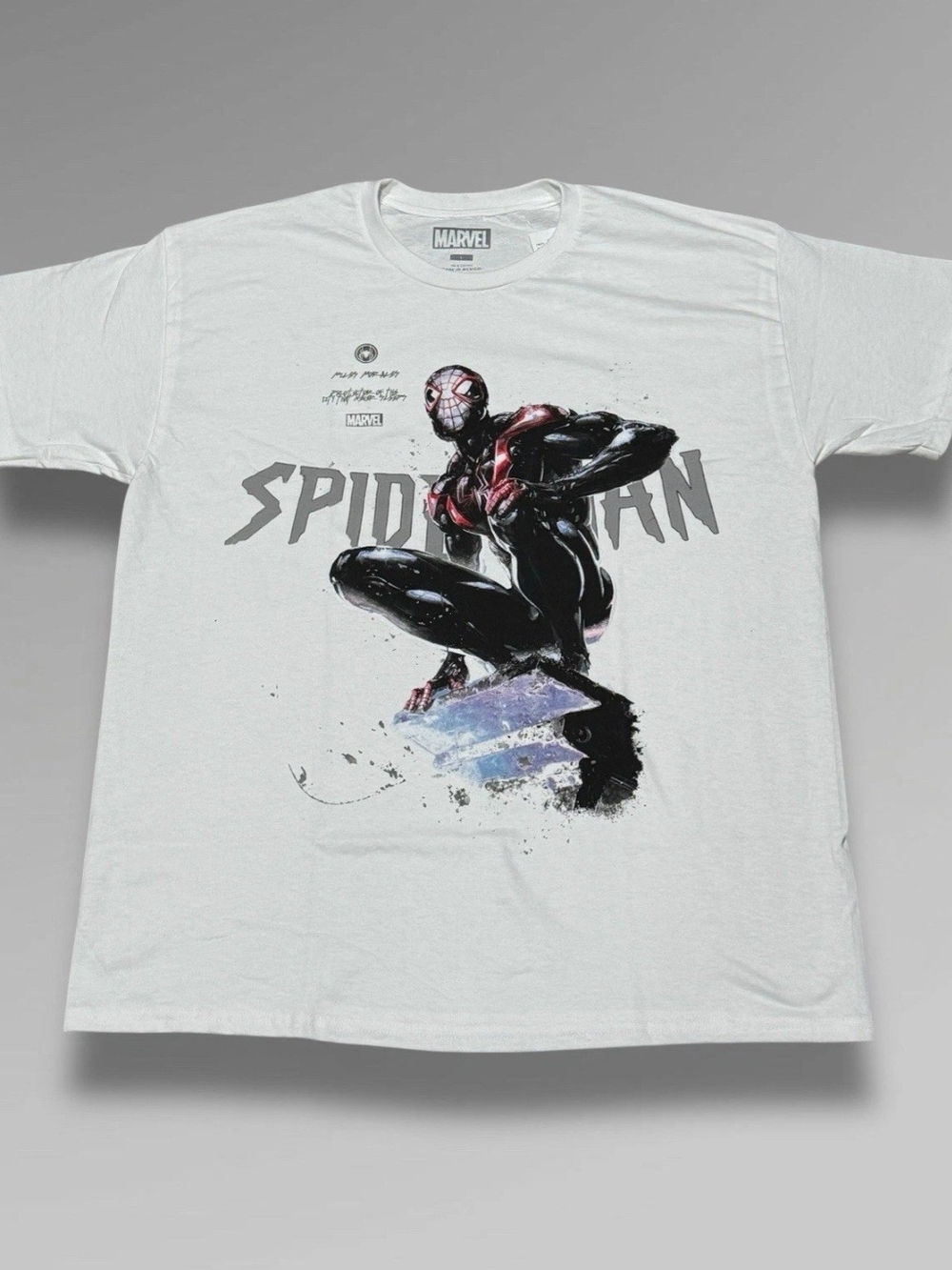 Marvel White Tee with Black and Red Spider-Man Art